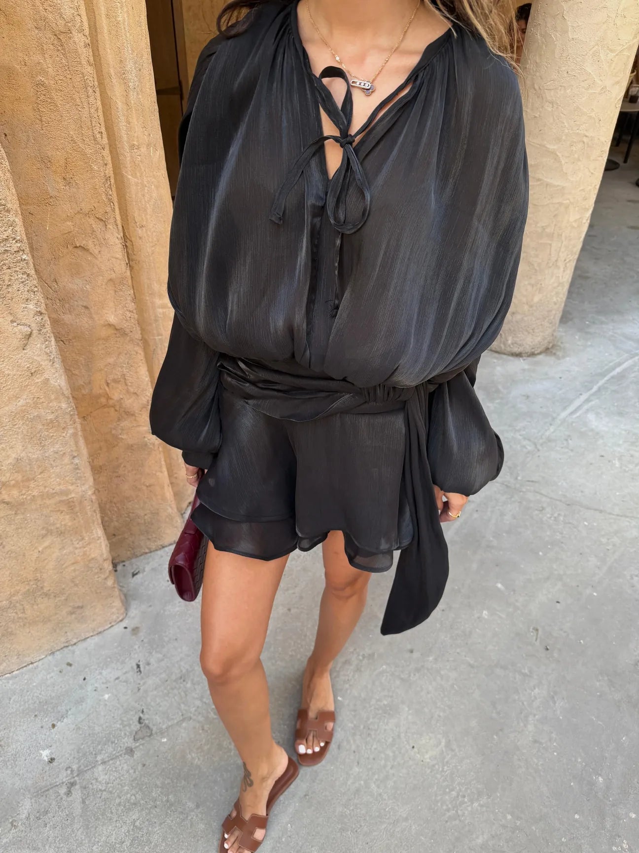 Flowy Mini Dress with long sleeves