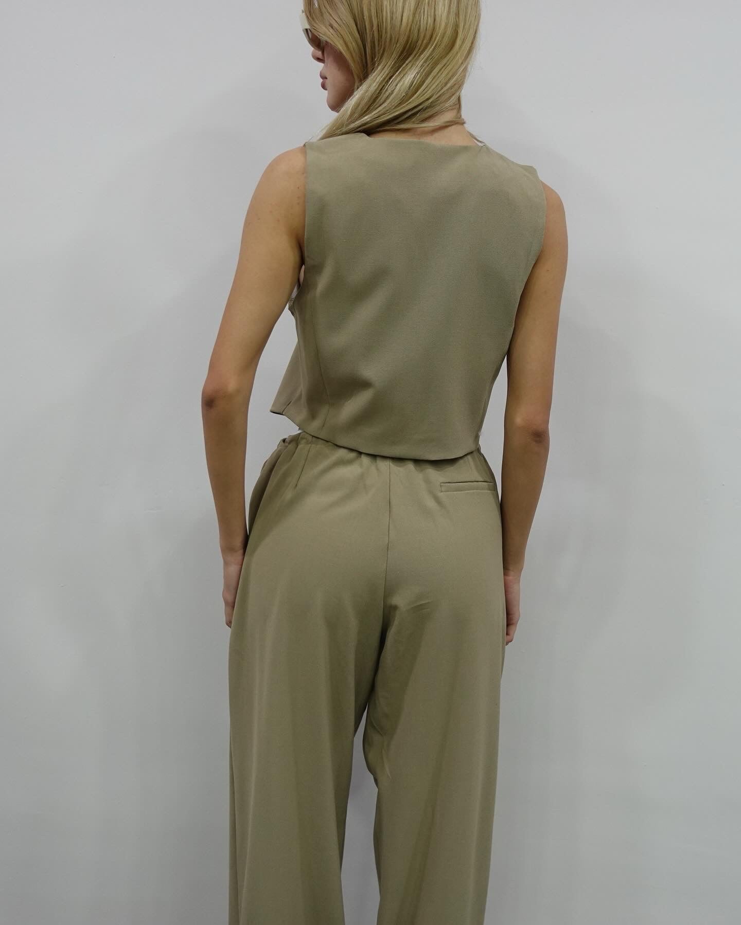 Khaki Co-ord Vest & Trousers