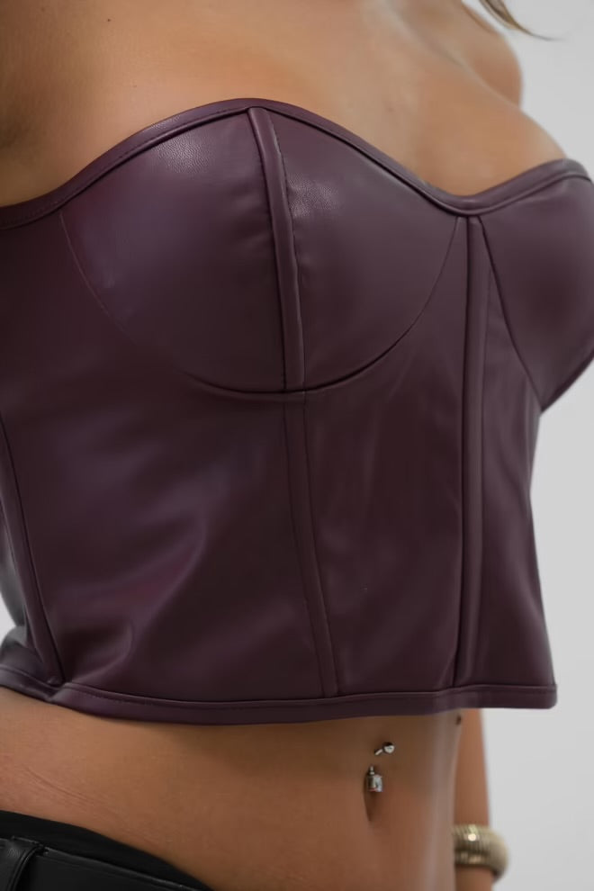 Faux Leather Corset