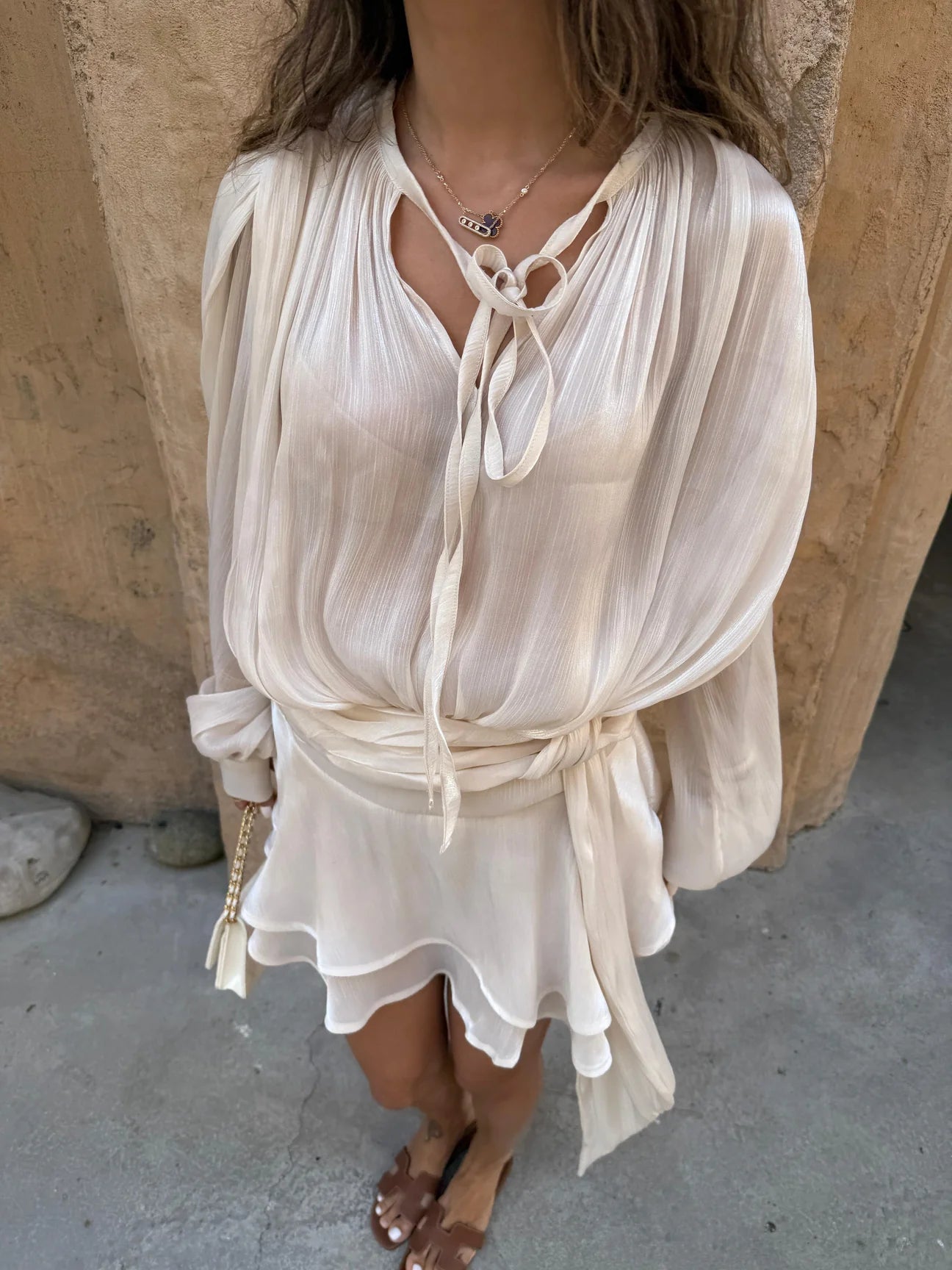 Flowy Mini Dress with long sleeves