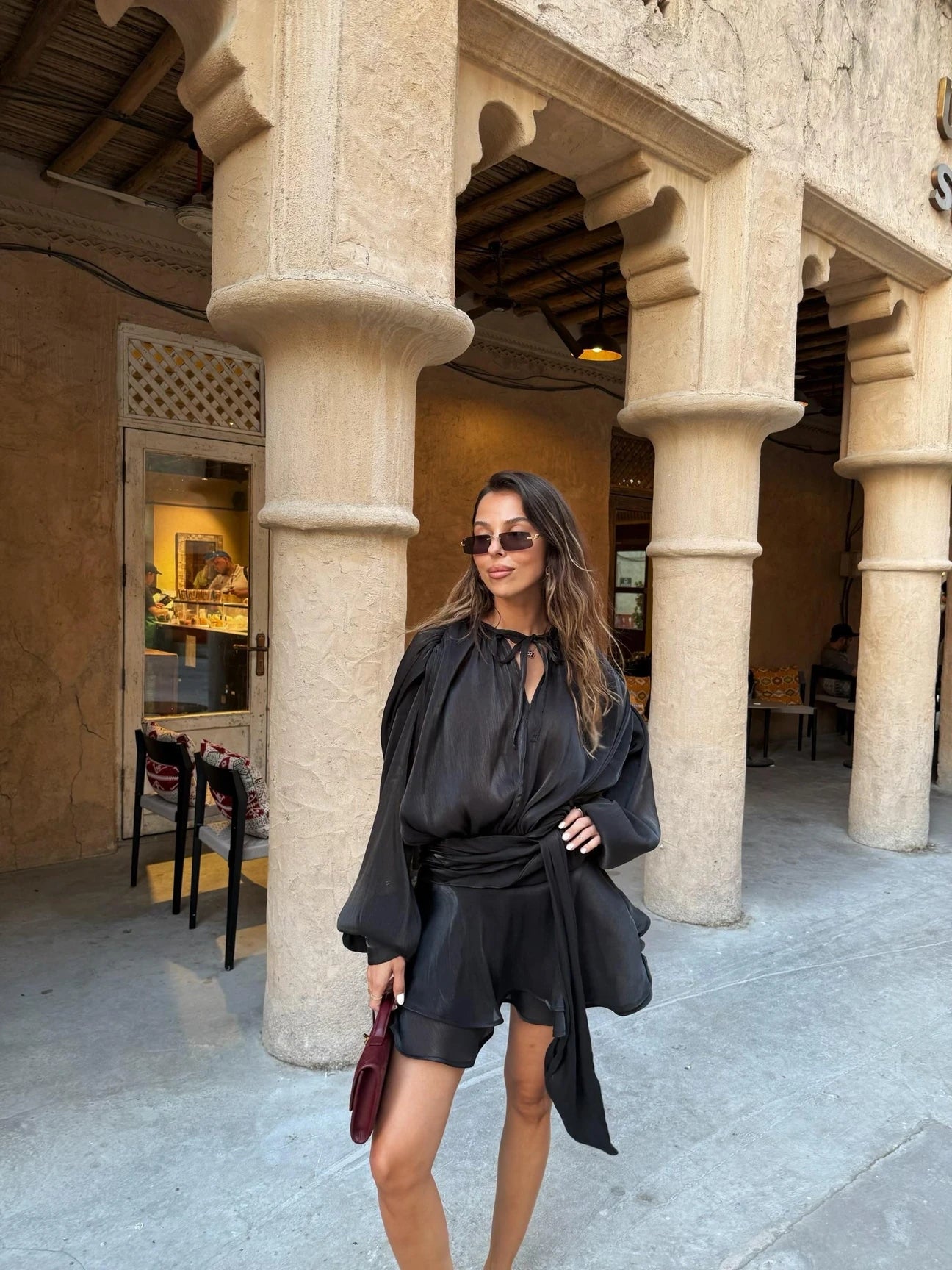 Flowy Mini Dress with long sleeves