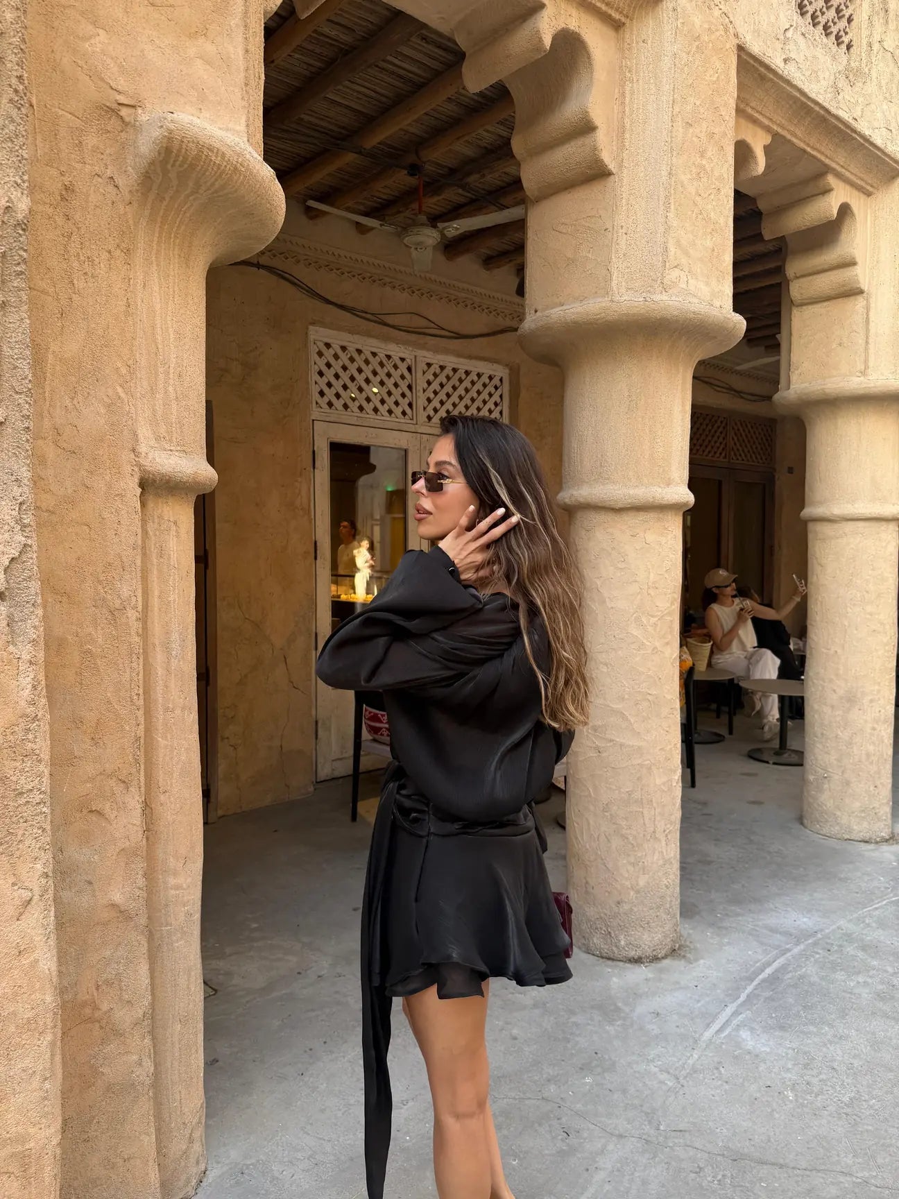 Flowy Mini Dress with long sleeves