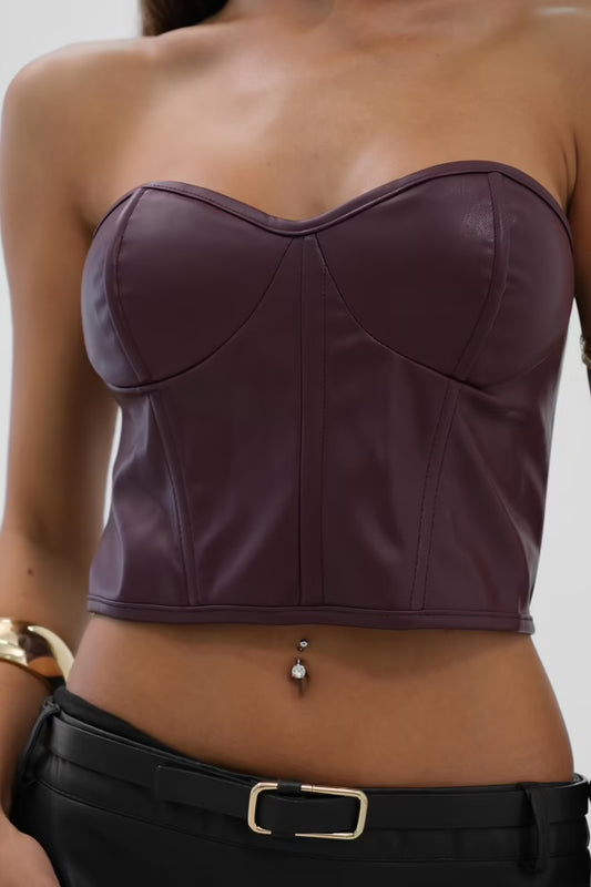 Faux Leather Corset