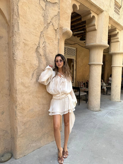 Flowy Mini Dress with long sleeves