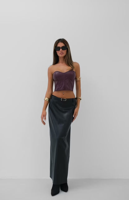 Faux Leather Corset