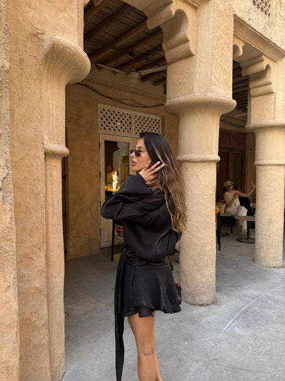 Flowy Mini Dress with long sleeves